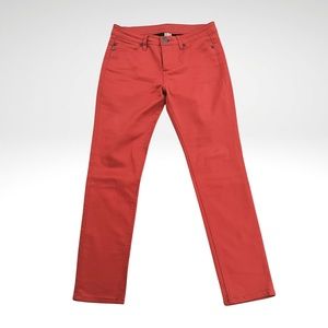 LIVERPOOL JEANS Abby Skinny Size 4 Mid-Rise Red Orange Colorful Premium Denim